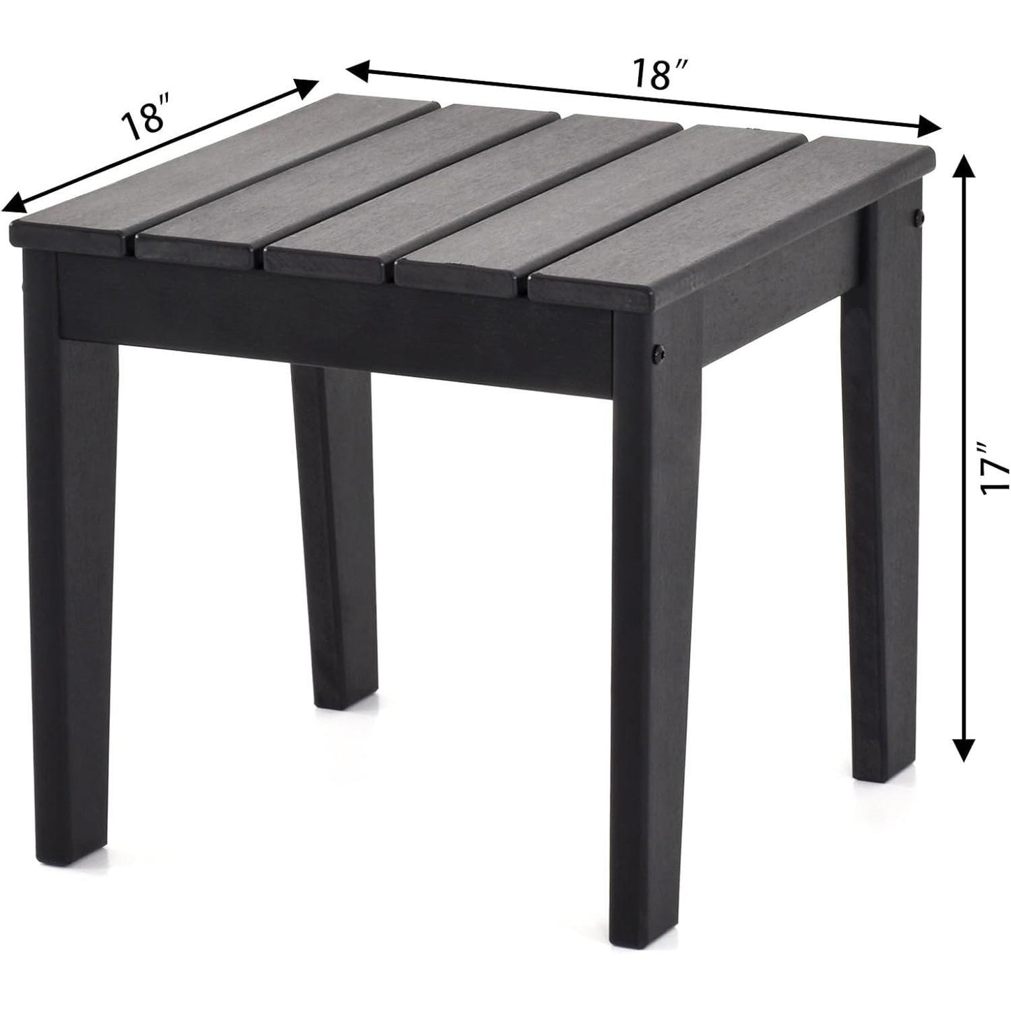 3-Piece Adirondack Patio Furniture Set with Side Table, All-Weather HDPE Outdoor Furniture for Deck, Garden, Backyard, Woodgrain Finish, Fade-Resistant and Easy Assembly