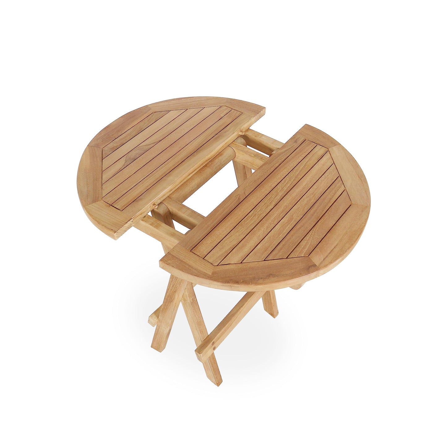 Yardgrace Folding Side Tables for Patio,Portable Side Coffee Table for Garden,Lawn,Porch,Backyard (Round Picnic Table)
