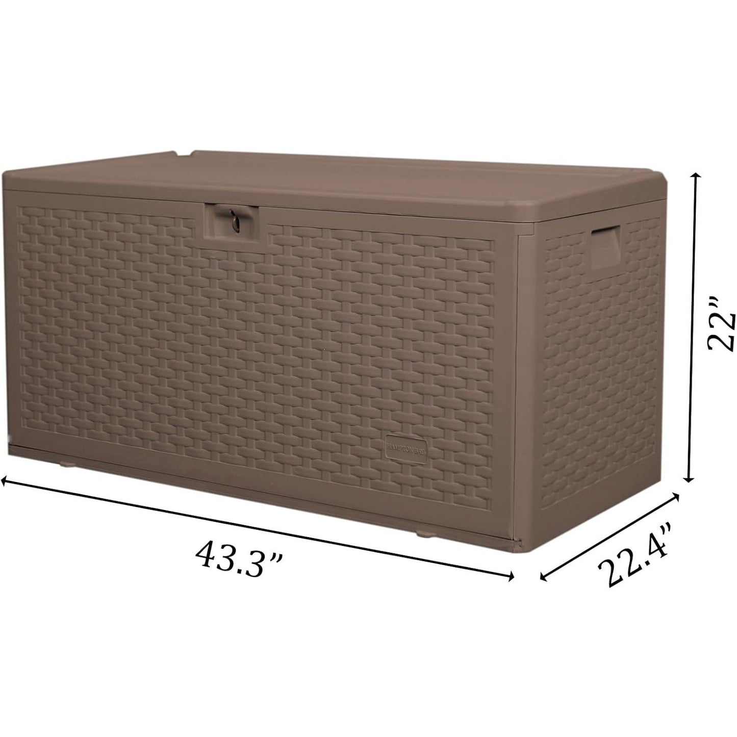 73 Gallon Pro Lockable Resin Deck Box, Waterproof Outdoor Storage Box for Patio Furniture, Garden Tools, Pool Accessories, UV-Resistant Outside Delivery, Brown