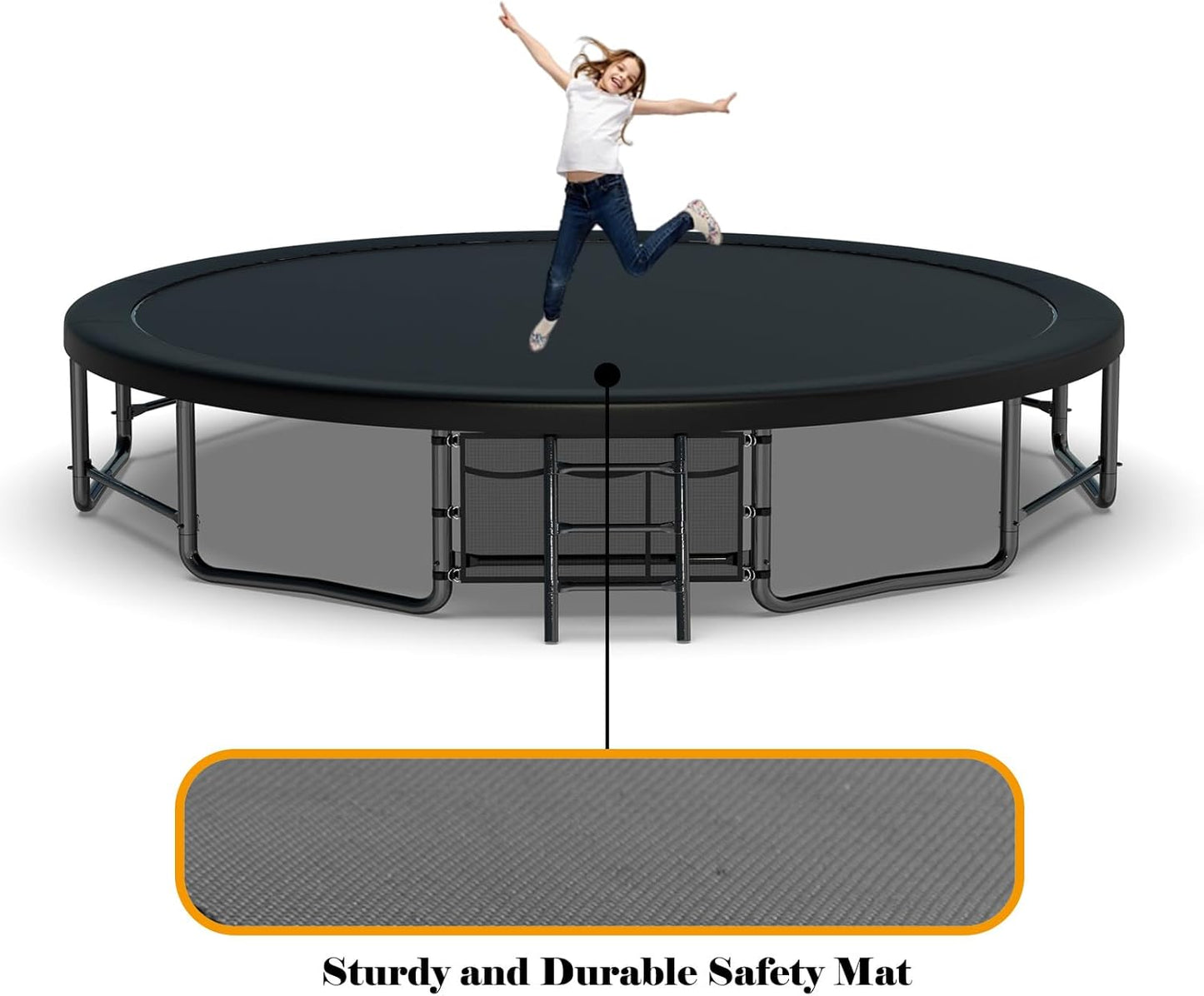Yardgrace Outdoor Trampoline, Recreational Trampolines with Enclosure Net and Ladder, Outdoor Anti-Rust Trampolines for Kids and Adults, Gifts for Kids