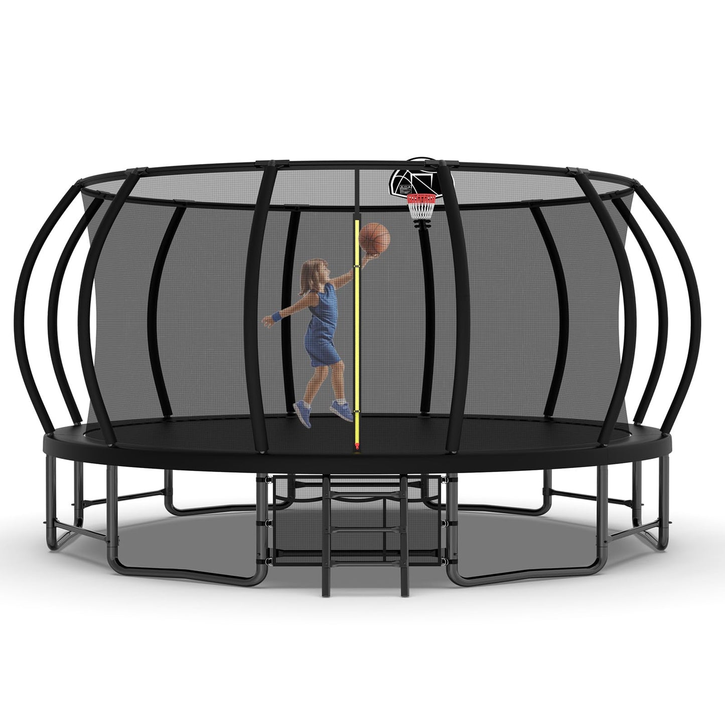 Yardgrace Outdoor Trampoline, Recreational Trampolines with Enclosure Net and Ladder, Outdoor Anti-Rust Trampolines for Kids and Adults, Gifts for Kids