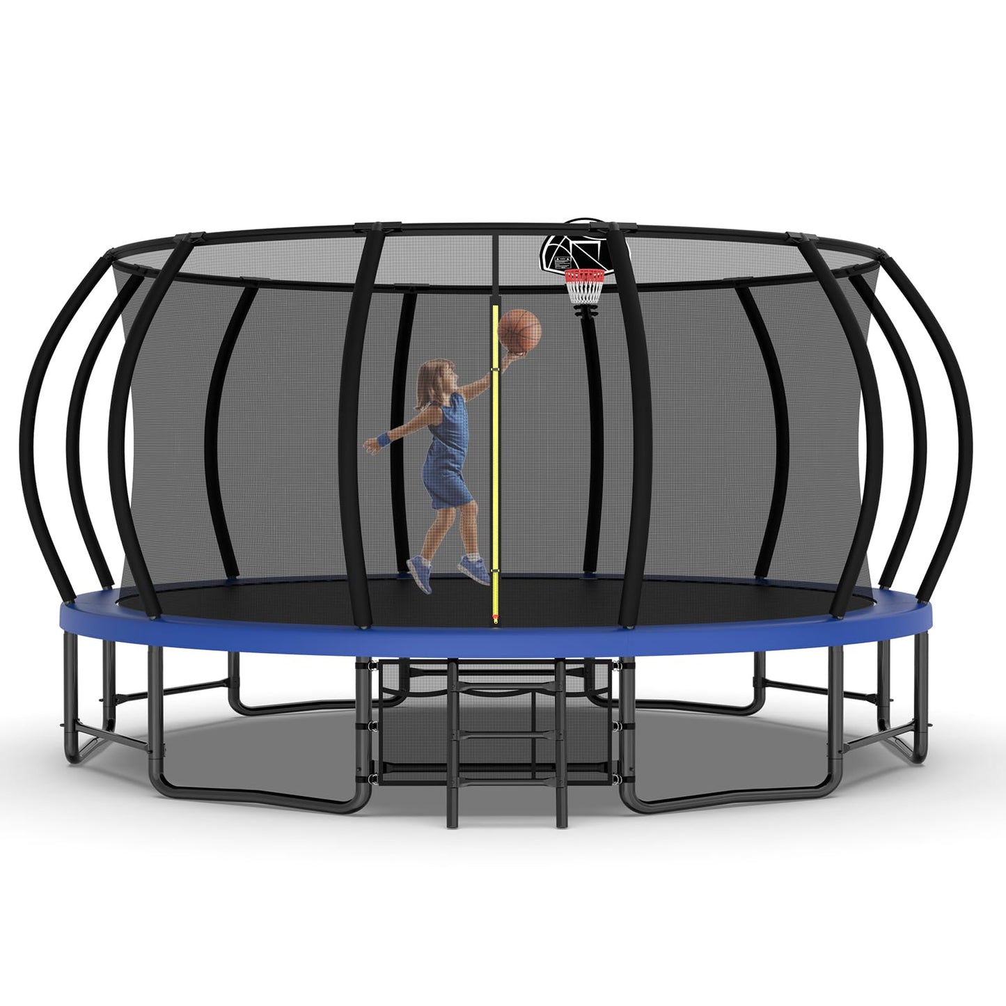Yardgrace Outdoor Trampoline, Recreational Trampolines with Enclosure Net and Ladder, Outdoor Anti-Rust Trampolines for Kids and Adults, Gifts for Kids