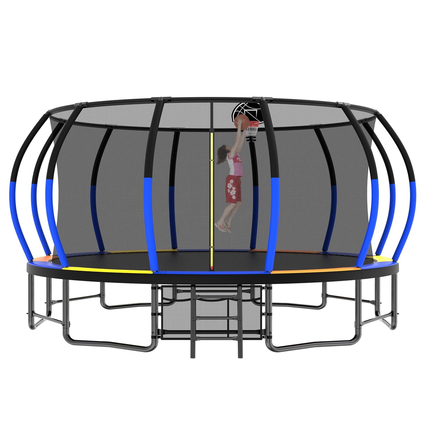 Yardgrace Outdoor Trampoline, Recreational Trampolines with Enclosure Net and Ladder, Outdoor Anti-Rust Trampolines for Kids and Adults, Gifts for Kids