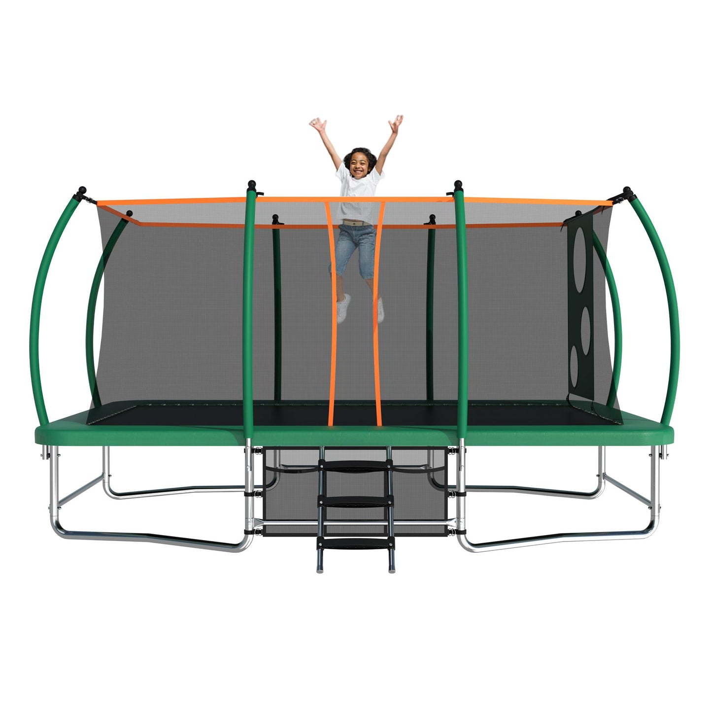 Yardgrace Outdoor Trampoline, Recreational Trampolines with Enclosure Net and Ladder, Outdoor Anti-Rust Trampolines for Kids and Adults, Gifts for Kids