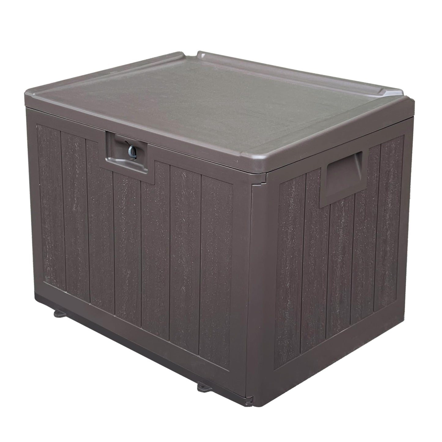 33 Gallon Pro Lockable Resin Deck Box, Waterproof Outdoor Storage Box for Patio Furniture, Garden Tools, Pool Accessories, UV-Resistant Outside Delivery, Brown