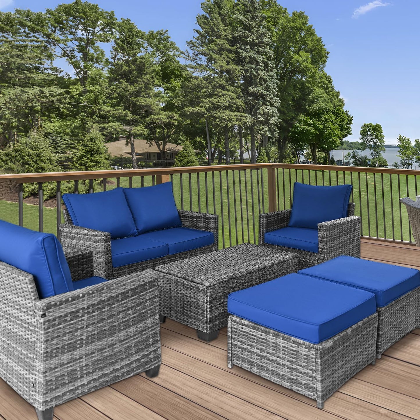 Outdoor Wicker Coffee Table with Storage & Hydraulic Rod – All-Weather Patio Furniture, Brown Rattan Side Table for Garden, Deck, Backyard & Balcony