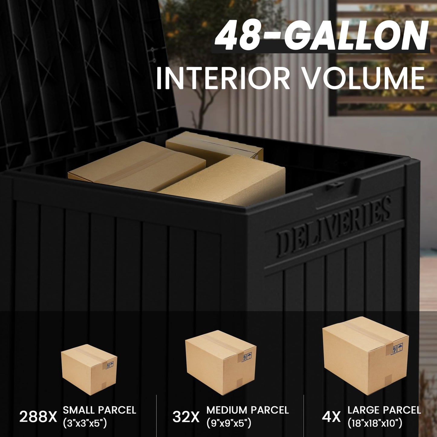 【Flash Sale】55 Gallon Deck Box, Delivery Box Outdoor Storage Box Lockable, Waterproof for Patio Furniture, Garden Tools, Pool Accessories, Package Delivery Boxes For Outside