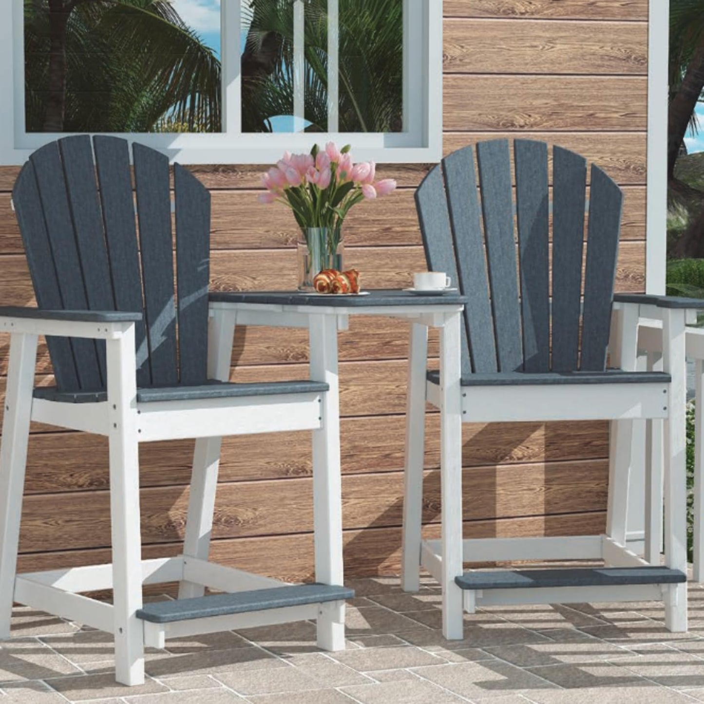 Yardgrace Outdoor Tall Adirondack Chair Connecting Plate Table, Arm Tray Table for Adirondack Chair, Removable Side Table