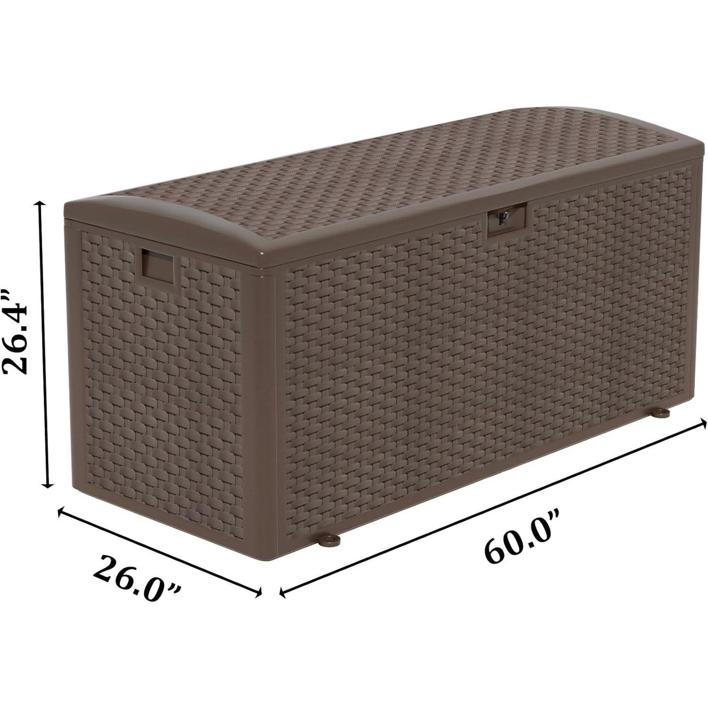 150 Gallon Pro Lockable Resin Deck Box, Waterproof Outdoor Storage Box for Patio Furniture, Garden Tools, Pool Accessories, UV-Resistant Outside Delivery, Brown