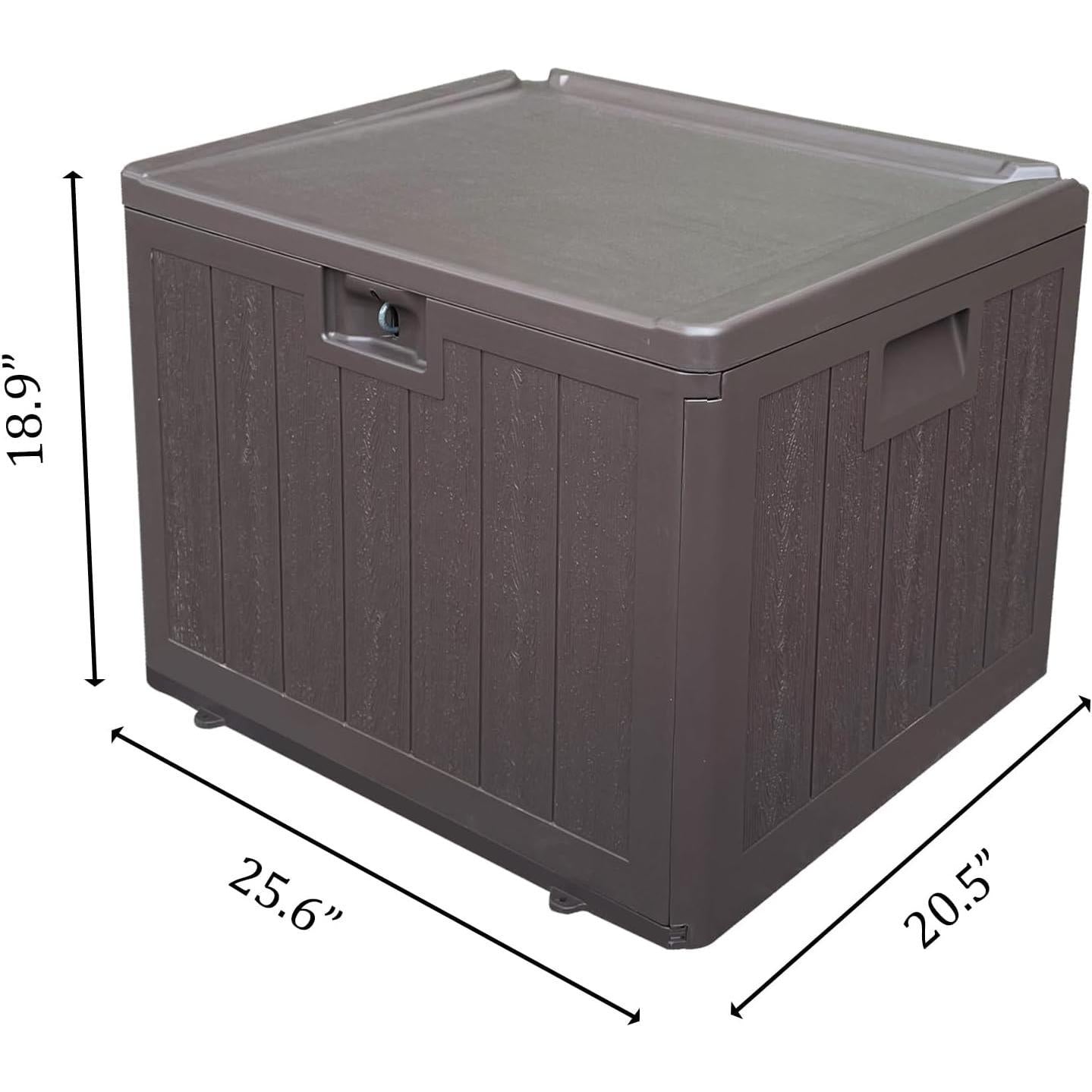 33 Gallon Pro Lockable Resin Deck Box, Waterproof Outdoor Storage Box for Patio Furniture, Garden Tools, Pool Accessories, UV-Resistant Outside Delivery, Brown