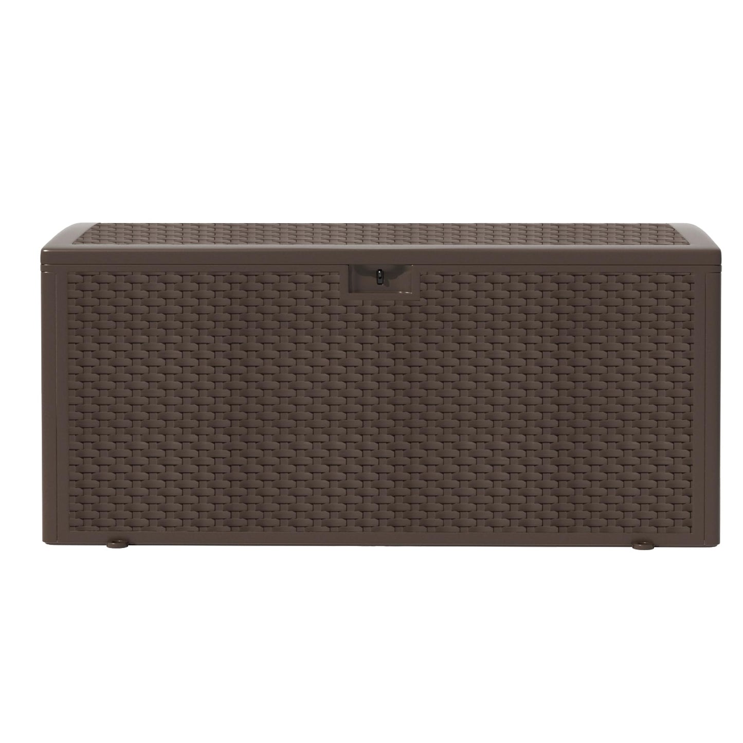 150 Gallon Pro Lockable Resin Deck Box, Waterproof Outdoor Storage Box for Patio Furniture, Garden Tools, Pool Accessories, UV-Resistant Outside Delivery, Brown