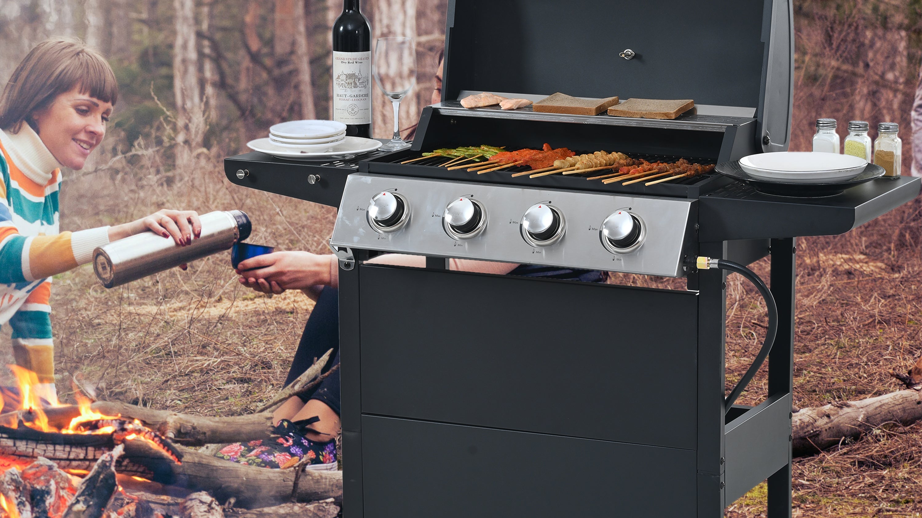 Multi functional barbecue grill, bringing food and joy together!