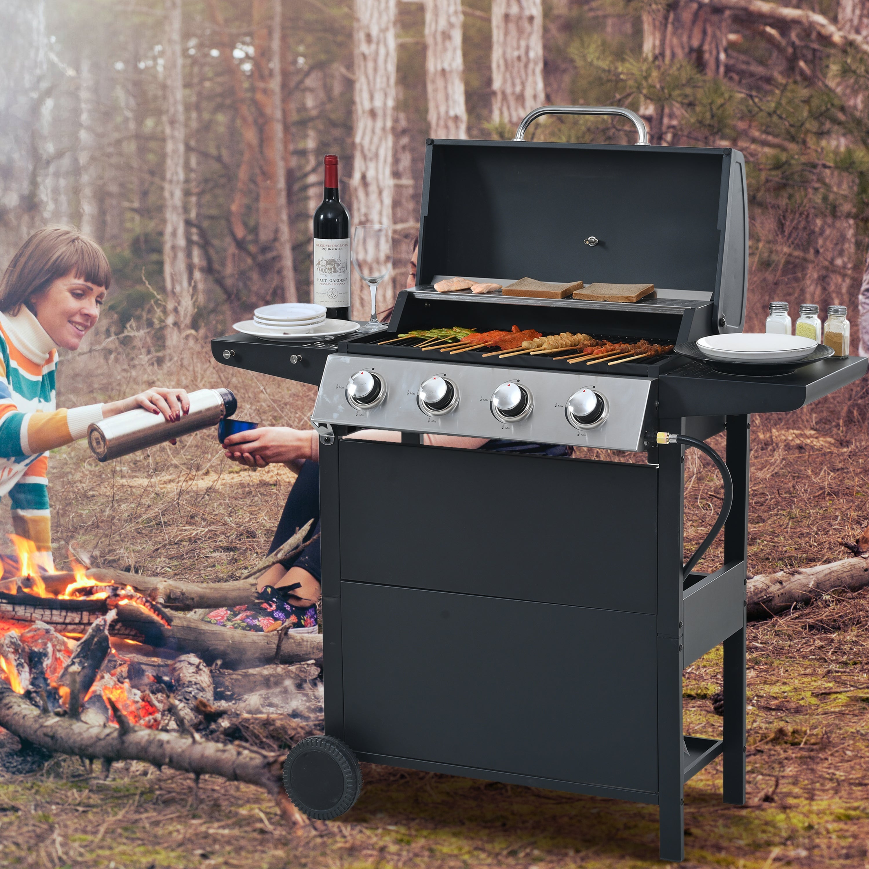 Multi functional barbecue grill, bringing food and joy together!