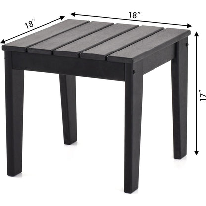 3-Piece Adirondack Patio Furniture Set with Side Table, All-Weather HDPE Outdoor Furniture for Deck, Garden, Backyard, Woodgrain Finish, Fade-Resistant and Easy Assembly