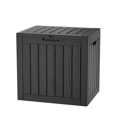 30 Gallon Outdoor Storage Box, Resin Deck Box, Waterproof , Lockable, UV-Resistant, Black