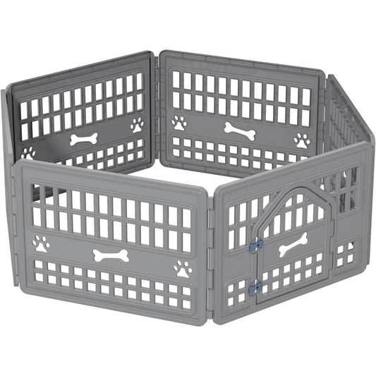 Extra Large Dog Playpen & House, Weatherproof PVC Shelter with Elevated Bed, Heavy-Duty Steel Frame, Ideal for Large Dogs & Multi-Pet Playgroups (67.2x67.2x23.7 Inches, Blue)