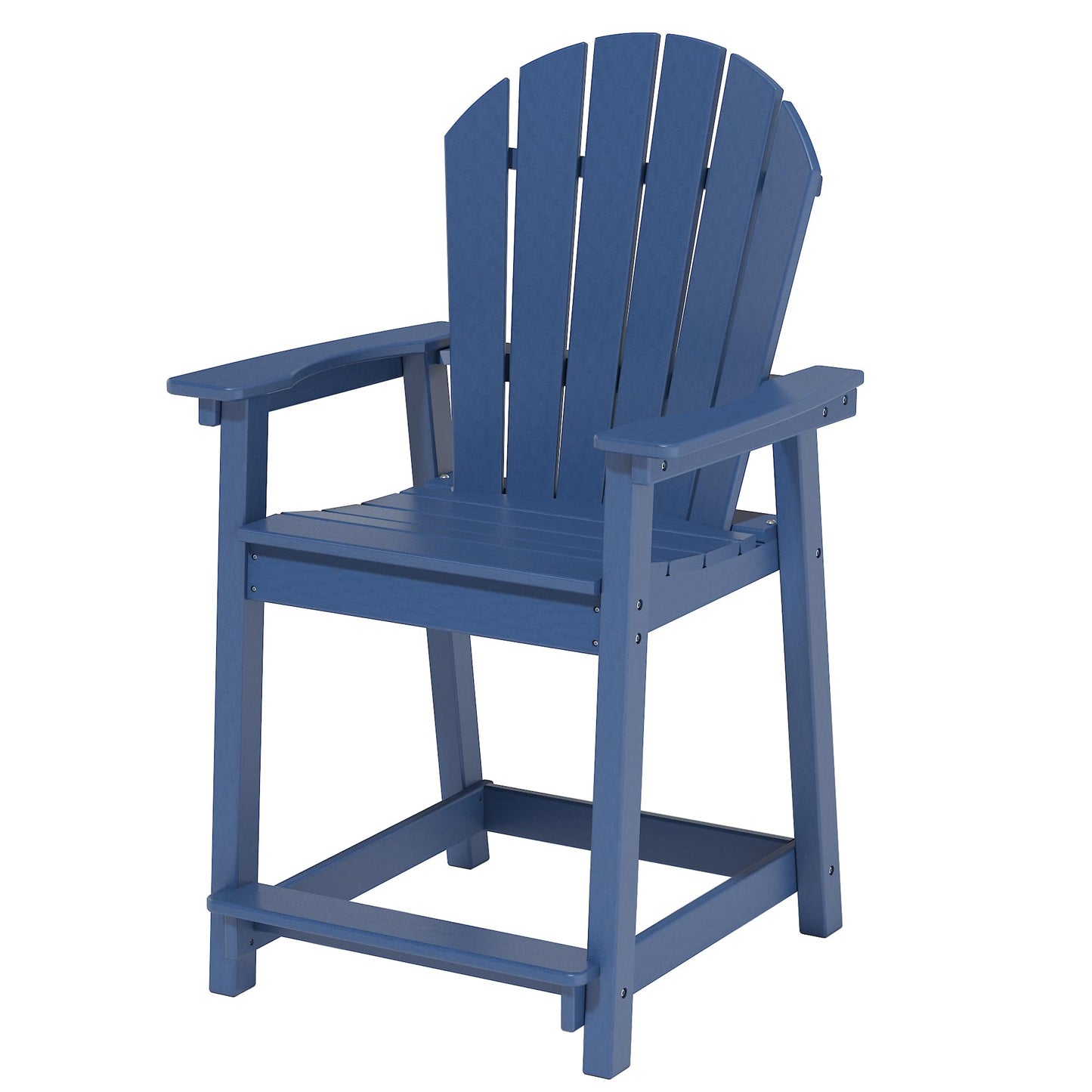 Outdoor Tall Adirondack Chairs, HDPE Weather Resistant Outdoor Balcony Patio Bar Stool Chair with Widened Arms, High Back, Footrest All-Weather Bar Chair for Garden, Yard, Backyard, Capacity 400lbs