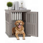 Extra Large Weatherproof Dog House for Large Breeds - Indoor Outdoor Kennel with Asphalt Roof, Brown - 39.4" L x 28.4" W x 32.8" H