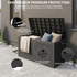 120 gallon black outdoor storage box with soft close hydraulic struts and secure lockable lid