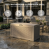 120 gallon light brown resin deck box with lid, compact outdoor storage box for patio and garden