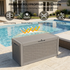 120 gallon light brown outdoor storage box dimensions with resin deck box specification details