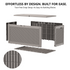 120 gallon light brown resin deck box with over 90 degree opening lid for easy access storage