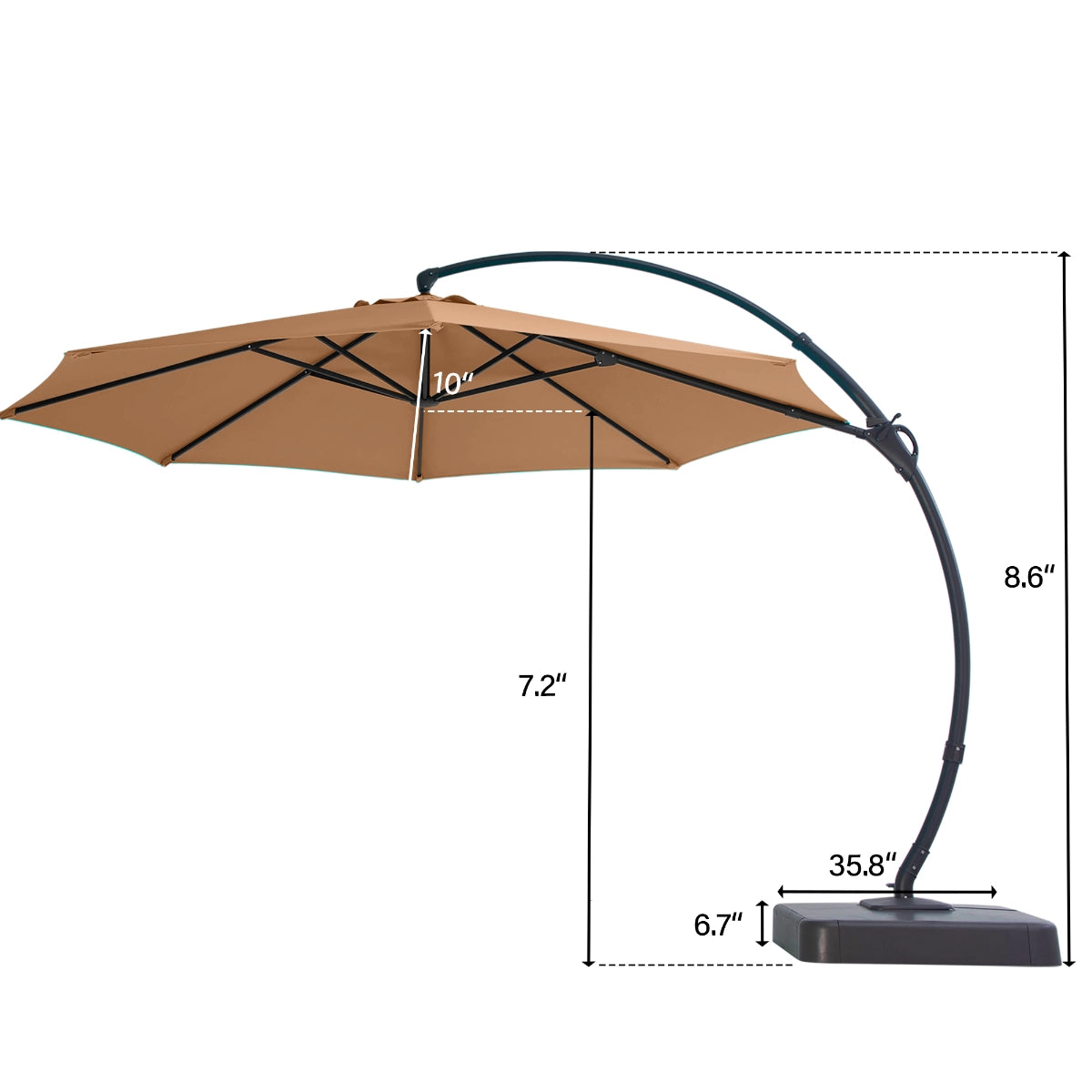 10' Outdoor Patio Umbrella for Shade & Relaxing