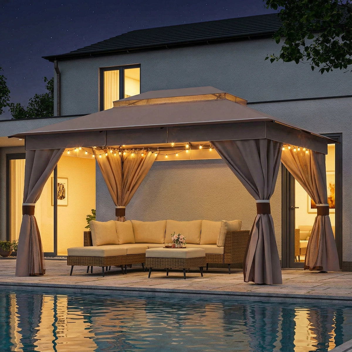 10' × 13' Roman-Style Gazebo for Patio & Backyard
