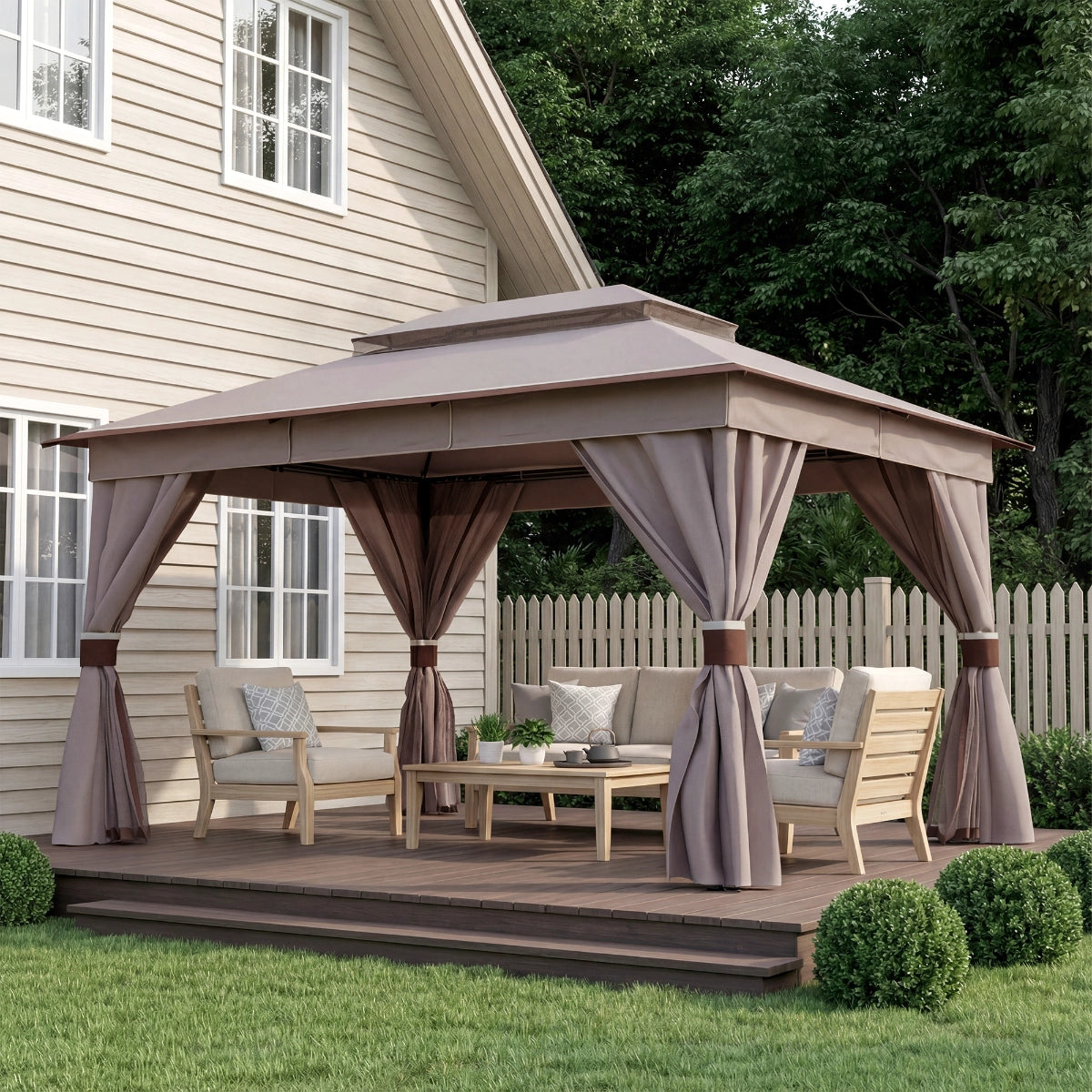 10' × 13' Roman-Style Gazebo for Patio & Backyard