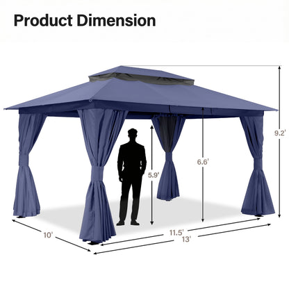 10' × 13' Roman-Style Gazebo for Patio & Backyard