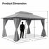 Outdoor gazebo with spacious lounge arrangement underneath