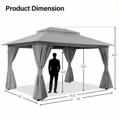 10' × 13' Roman-Style Gazebo for Patio & Backyard