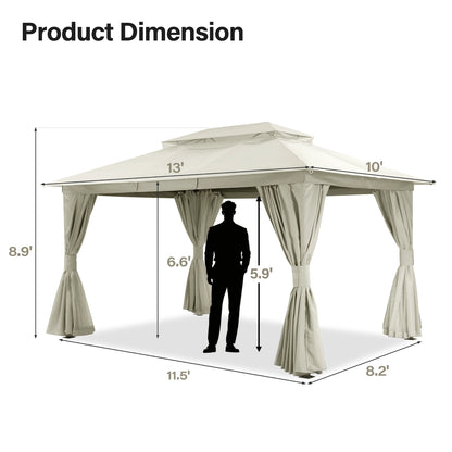 10' × 13' Roman-Style Gazebo for Patio & Backyard