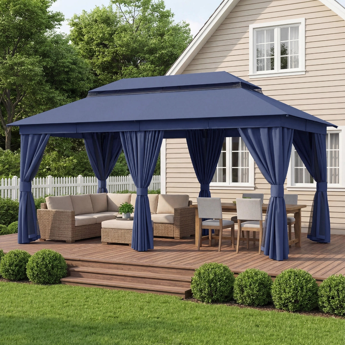 10' × 20' Large Roman-Style Backyard Gazebo for Dining & Entertaining