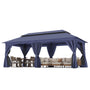 10 x 20 backyard gazebo with full-length curtains