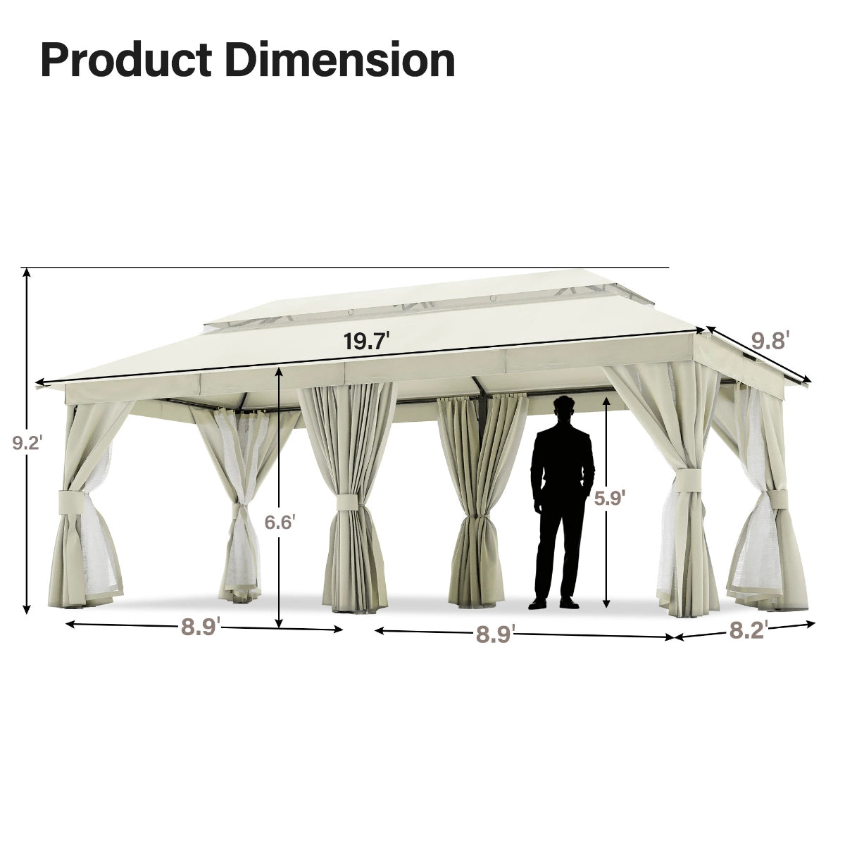 10 x 20 outdoor gazebo for dining and family gatherings