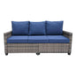 【Flash Sale】Yardgrace 3 Seats Outdoor Patio Furniture Set, Patio Sofa with High Curvy Back, All Weather Wicker Patio Couch, Premium Outdoor Sofa with Brown Wicker and Thick Cushions for Garden, Backyard, Porch