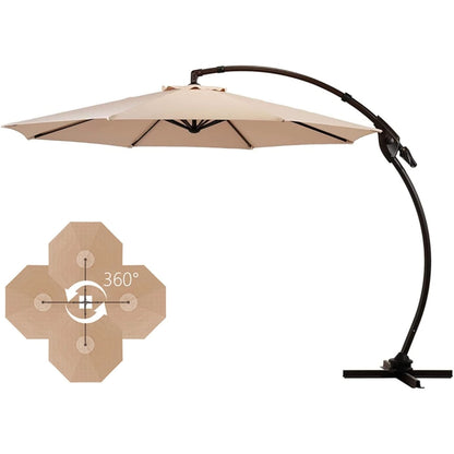 11' Aluminum Cantilever Patio Umbrella with 360° Rotation