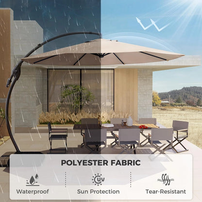 11' Aluminum Cantilever Patio Umbrella with 360° Rotation