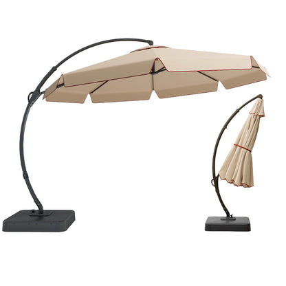 11 FT Deluxe Curved Cantilever Umbrella with Valance