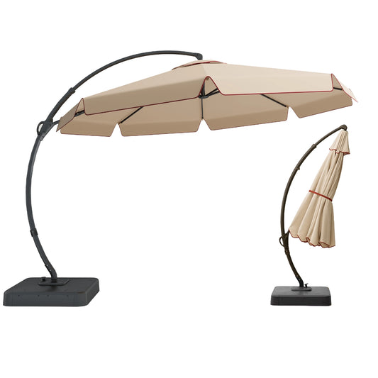 11 FT Deluxe Curved Cantilever Umbrella with Valance