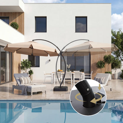 11 FT Deluxe Curved Cantilever Umbrella with Valance