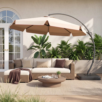 11 FT Deluxe Curved Cantilever Umbrella with Valance