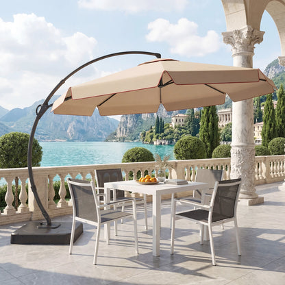 11 FT Deluxe Curved Cantilever Umbrella with Valance