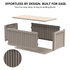 150 gallon light brown resin deck box assembly structure with modular outdoor storage design
