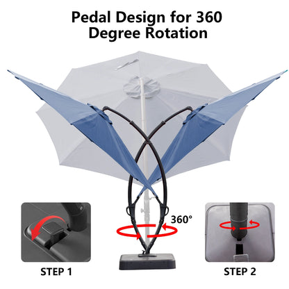 12' Deluxe Cantilever Patio Umbrella for Large Outdoor Spaces