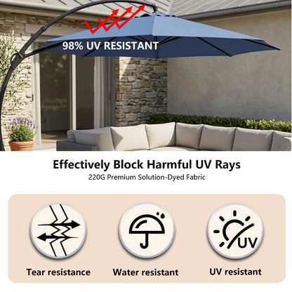 12' Deluxe Cantilever Patio Umbrella for Large Outdoor Spaces
