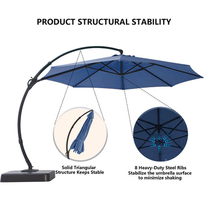 12' Deluxe Cantilever Patio Umbrella for Large Outdoor Spaces