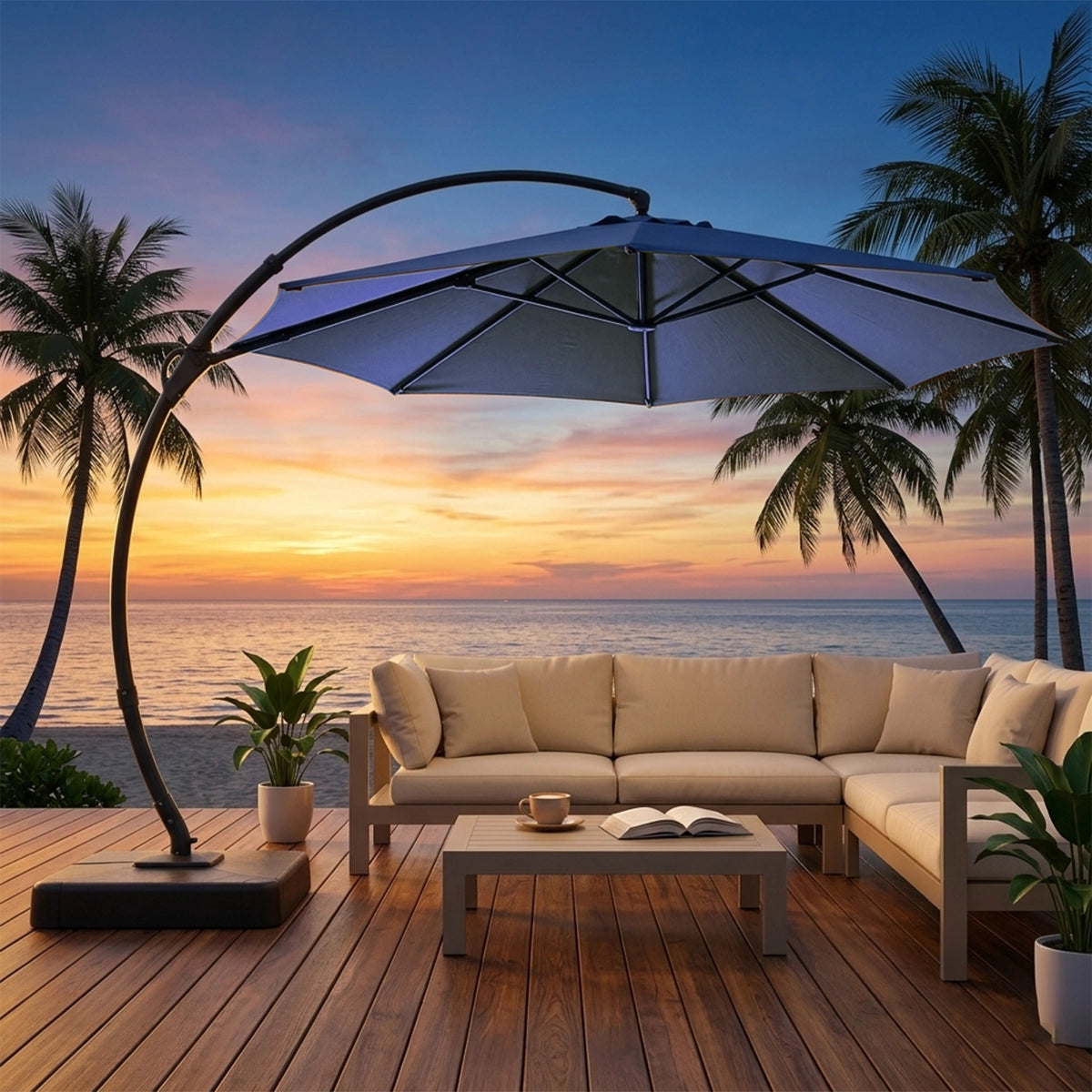 12' Deluxe Cantilever Patio Umbrella for Large Outdoor Spaces