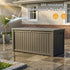 230 gallon black outdoor storage box with waterproof resin design for patio and backyard